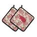 August Grove® August Grove Kunzler Beetle Shabby Elegance Roses Potholder Polyester in Pink | 7.5 W in | Wayfair AGGR6562 39989628