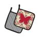 East Urban Home Butterfly Shabby Elegance Roses w/ Colorful Potholder Polyester in Pink | 7.5 W in | Wayfair EAAS4381 39999156