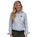 Women's White/Gray Belmont Bruins Easy Care Gingham Button-Up Long Sleeve Shirt