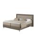 Maintal Boxspringbett Henderson, 200 x 200 cm, Stoff und Kunstleder, 7-Zonen-Kaltschaum Matratze h3, Beige/Taupe