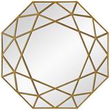 Deloro Brushed Gold Veneer 40" x 40" Oversize Octagon Wall Mirror