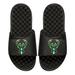 Youth ISlide Black Milwaukee Bucks Personalized Primary Slide Sandals