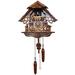 Loon Peak® Battery Operated Wood Cuckoo Wall Clock Wood in Brown | 10 H x 10.5 W x 6.5 D in | Wayfair LOPK1708 40242016