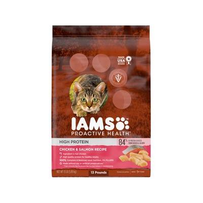 Iams ProActive Health High Protein Chicken & Salmon Recipe Adult Dry Cat Food, 13-lb bag