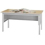 60"W Height Adjustable Work Table in Pebble Gray / Birch Laminate