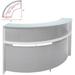 White 1/4 Round Glass Top Reception Desk