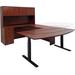 Cherry Electric Lift Adjustable Height U-Desk w/Hutch