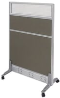 30"W x 48-3/4"H Mobile Portable Partition w/Glass Window