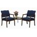 Franklin 2 Arm Chairs w/Corner Table in Standard Fabric or Vinyl