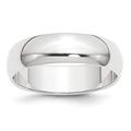 Platinum Solid Polished Half Round Engravable 6mm Half Round Wedding Band Ring Size I Jewelry Gifts for Women