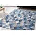 Blue/Multi Rectangle 6'7" x 9'6" Area Rug - George Oliver Geometric Blue Area Rug 79.0 x 0.43 in blue | Wayfair GOLV1502 39939926