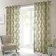 Just Contempo Woodland Trees Eyelet Lined Curtains, Green, 90x90 inches, Fabric, 90 x 90 inches