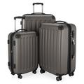 HAUPTSTADTKOFFER Spree - 3er Koffer-Set Trolley-Set Rollkoffer Reisekoffer, TSA, (S, M & L), Luggage Set, 75 cm, 259 liters, Black (Graphite)