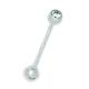 14ct White Gold CZ Cubic Zirconia Simulated Diamond 14 Gauge Barbell Body Piercing Jewelry Tongue Bar Jewelry Gifts for Women