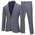 Mens Suits 2 Piece Slim Fit Suit Classic 1 Button Business Wedding Tuxedo Blazer and Trousers Dark Grey