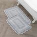 Laura Ashley Crochet Cotton 2 Pieces Bath Rugs 100% Cotton in Gray | 0.5 H x 21 W in | Wayfair LAYMB007187