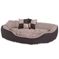 dibea DB00111 Hundebett - Hundekissen, Hundesofa abwischbar mit Wendekissen, 85 x 70 x 20 cm, braun/beige