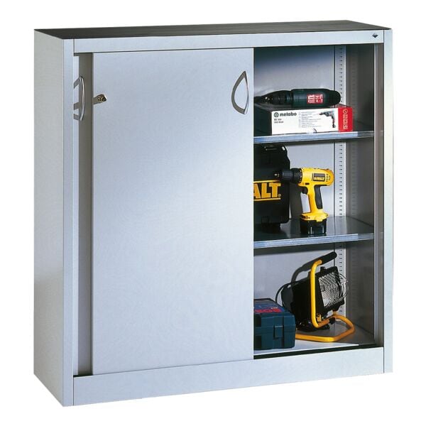 CP Stahlschrank mit Schiebetüren 120 x 120 cm grau, 120x120x60 cm Image