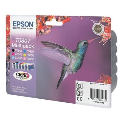 6er-Multipack Tintenpatronen »T0807« schwarz, Epson