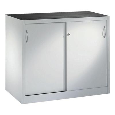 CP Stahlschrank mit Schiebetüren 120 x 100 cm grau, 120x100x40 cm
