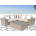 Rosecliff Heights Winsford Fully Assembled 4 - Person Seating Group w/ Cushions |All-weather sectional in Gray | 26 H x 102 W x 102 D in | Outdoor Furniture | Wayfair