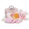 Baby Box Shop New Baby Girl Gift Set - 2 Pink Suitcase Filled with 12 Essential Baby Shower Gifts and New Born Baby Essentials Gifts, New Baby Hampers, Baby Girl Gift Box, New Born Baby Girl Gift Pink