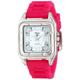 Trax Women's TR5132-WF Posh Square Fuchsia Rubber White Dial Watch