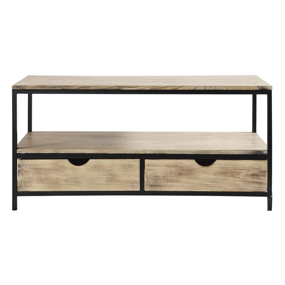 Porta-TV stile industriale in abete massiccio e metallo