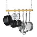 Cooks Standard NC-00269 Standard, Single Bar, 36-Inch Ceiling Mounted Wooden Pot Rack, Brown