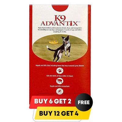 K9 Advantix Large Dogs 21-55 Lbs (Red) 12 + 4 Free