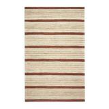 Brown/White 108 x 0.5 in Area Rug - George Oliver Striped Handwoven Brown/Beige Area Rug Polyester/Jute & Sisal | 108 W x 0.5 D in | Wayfair