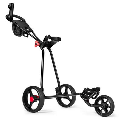 Costway 3 Wheel Durable Foldable Steel Golf Cart w...