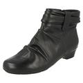 Clarks Women's Ankle Boots Matron Ella Black Leather