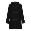 De La Creme - Black Womens Wool & Cashmere Winter Hooded Duffle Coat Size 16 44