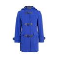 De La Creme - Royal Blue Womens Wool & Cashmere Winter Hooded Duffle Coat Size 16 44