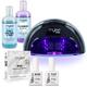 MYLEE 15 Seconds Cure Convex Curing® LED Gel Polish Nail Drying Lamp KIT, 3 Curing Cycle, Compatible With All Gel Polish, Kit incl. MYGEL Top & Base Coat, Mylee Prep + Wipe, Gel Remover (Black Lamp)