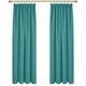 Deconovo Solid Super Soft Thermal Insulated Tape Top Blackout Curtains for Nursery 66 x 90 Turquoise Two Panels