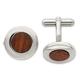 Stainless Steel Polished Wood Inlay Round Cuff Links Measures 15x15mm Wide Jewelry Gifts for Men