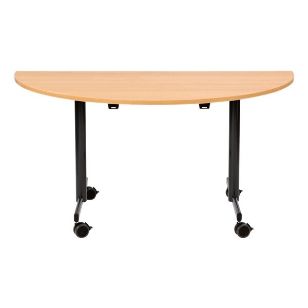 SODEMATUB Klapptisch 160x80 cm Halbkreis T-Fuß anthrazit braun, 160x72x80 cm Image