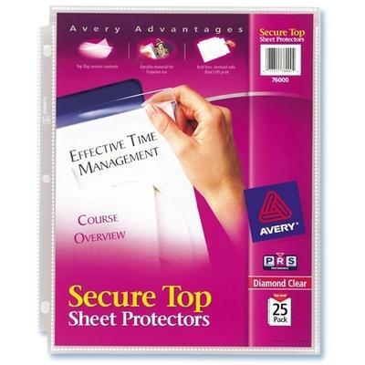 Avery ave76000 Secure Top Sheet Protectors - Diamond Clear