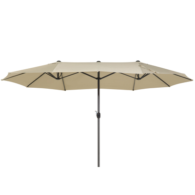 Sonnenschirm Beige 270 x 460 x 247 cm aus robustem Aluminium und einem doppelten Schirm Oval Praktisch Modern