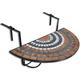 vidaXL Hanging Balcony Table- Semi-Circular Terracotta, White & Black Mosaic Design- Iron Tube & Ceramic Finish- Foldable Feature- Outdoor Side Coffee Table.