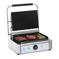 Royal Catering Electric Contact Grill Panini Grill Sandwich Grill Smooth 2200W 300 °C RCKG-2200-F (Stainless Steel, Enamelled Cast Iron, 30-300 °C)