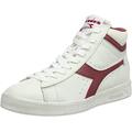 Diadora Unisex Game L High Waxed Hohe Sneaker, Weiß White Red Pepper, 45 EU