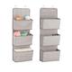 mDesign Over the Door Wardrobe Organiser Units - Set of 2 - Fabric Hanging Storage for Stuffed Animals, Nappies, Wipes, Towels - Excellent Nursery Organiser with 3 Pockets - Grey