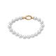 Bracelet 19cm long on sterling silver gold-plated, 8mm round white pearls