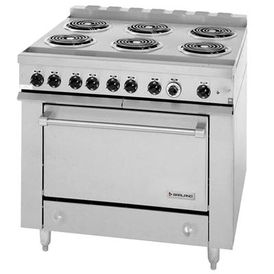 Garland 36ES33 Heavy-Duty Electric Range with 6 Open Burners and Storage Base - 240V, 3 Phase, 12.6 kW