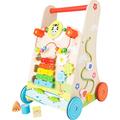 Small Foot Lauflernwagen Blumenwiese, Holz mit vielseitigem Spielspaß für Kinder ab 2 Jahren 10606, Bunt