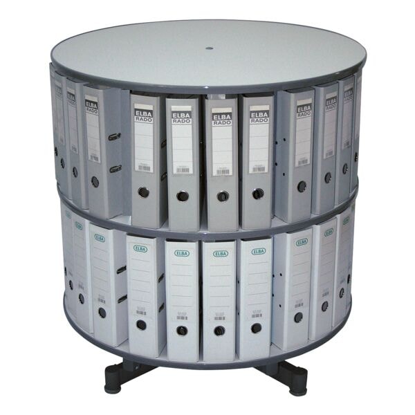 reef Ordnerdrehsäule für 40 Ordner 2 Etagen grau, 88 cm