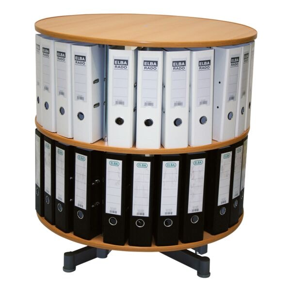 reef Ordnerdrehsäule für 40 Ordner 2 Etagen einzeln drehbar braun, 88 cm